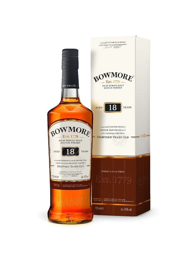 Bowmore 18 ans,  Islay Single Malt Scotch Whisky, 43%, 70 cl