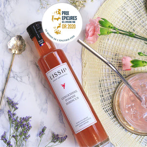 Lissip Sirop artisanal gingembre - pomme - hibiscus 25 cl