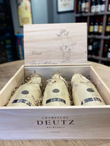Champagne Deutz caisse bois: Verticale, Trio de Millésimes - Amour de Deutz 2008, 2009, 2010 et 2010, 150 cl
