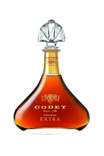 Cognac Godet Carafe Extra 40% en étui Favorite, 70 cl