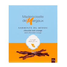 Load image into Gallery viewer, Mademoiselle de Margaux Sarments du Médoc Chocolat Noir Orange, 125 gr